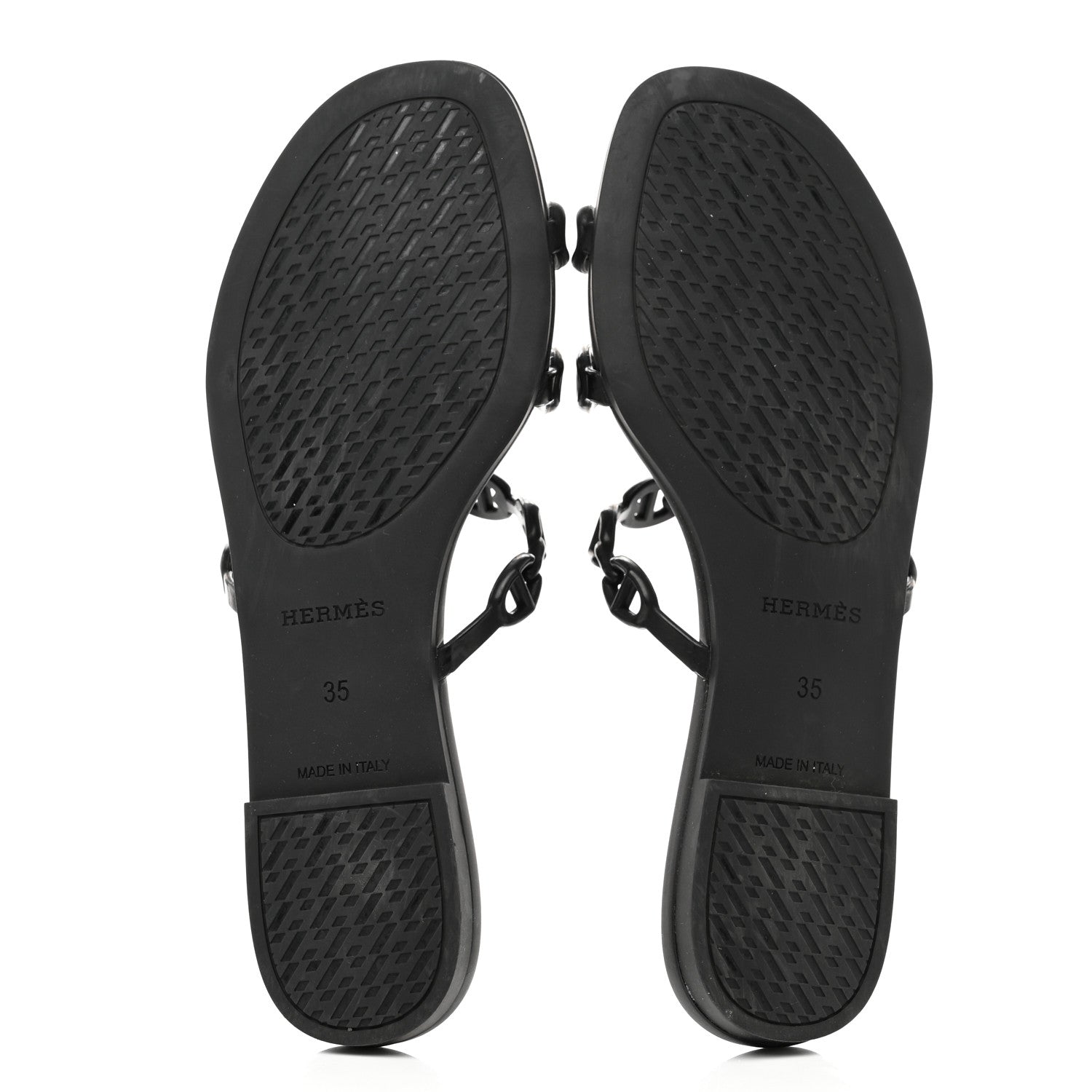 Hermes Rubber Chaine d'Ancre Rivage Sandals 35 Black 5 of 9