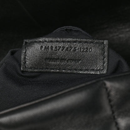 Saint Laurent Lambskin Quilted Medium Loulou Puffer Monogram Chain Satchel Black 7 of 9