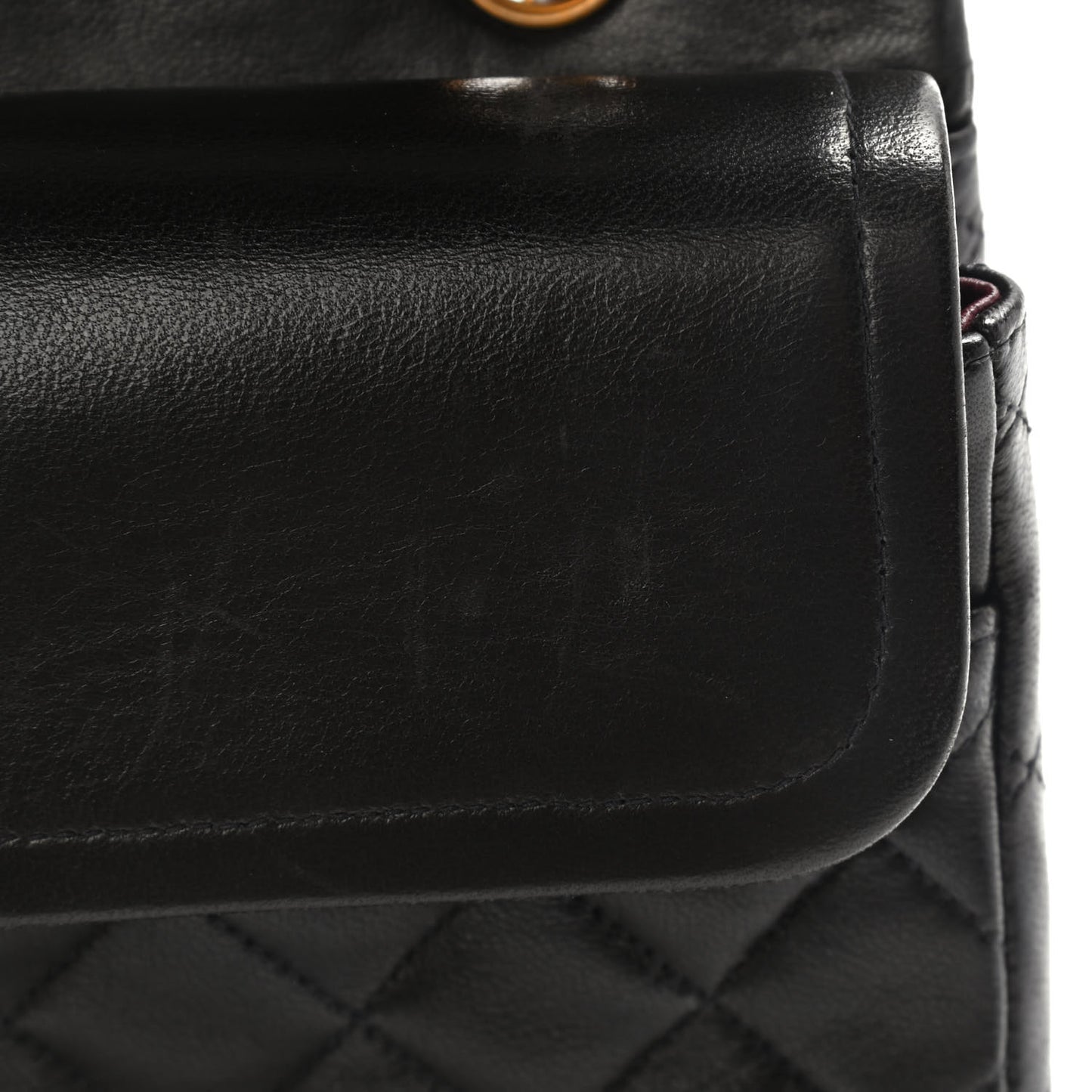 Lambskin Quilted Medium Double Flap Black