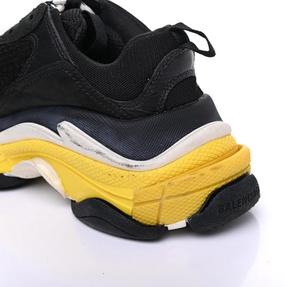 Balenciaga Fabric Mesh Womens Triple S Sneakers 37 Black Yellow 10 of 24