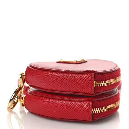 Prada Saffiano Mini Heart Pouch Fuoco 4 of 8