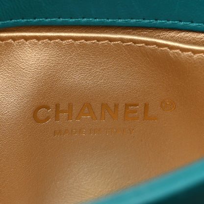Chanel Lambskin Quilted Small Trendy Spirit Top Handle Bag Green 7 of 14