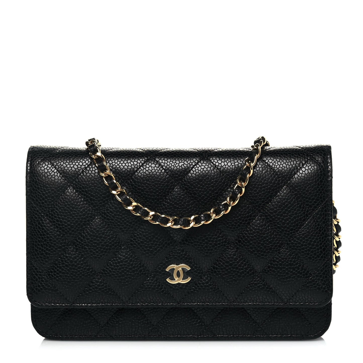 Caviar Quilted Wallet On Chain WOC Black