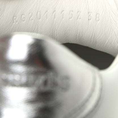 Hermes Calfskin Womens Advantage Sneakers 38 White Gris Argente 8 of 8