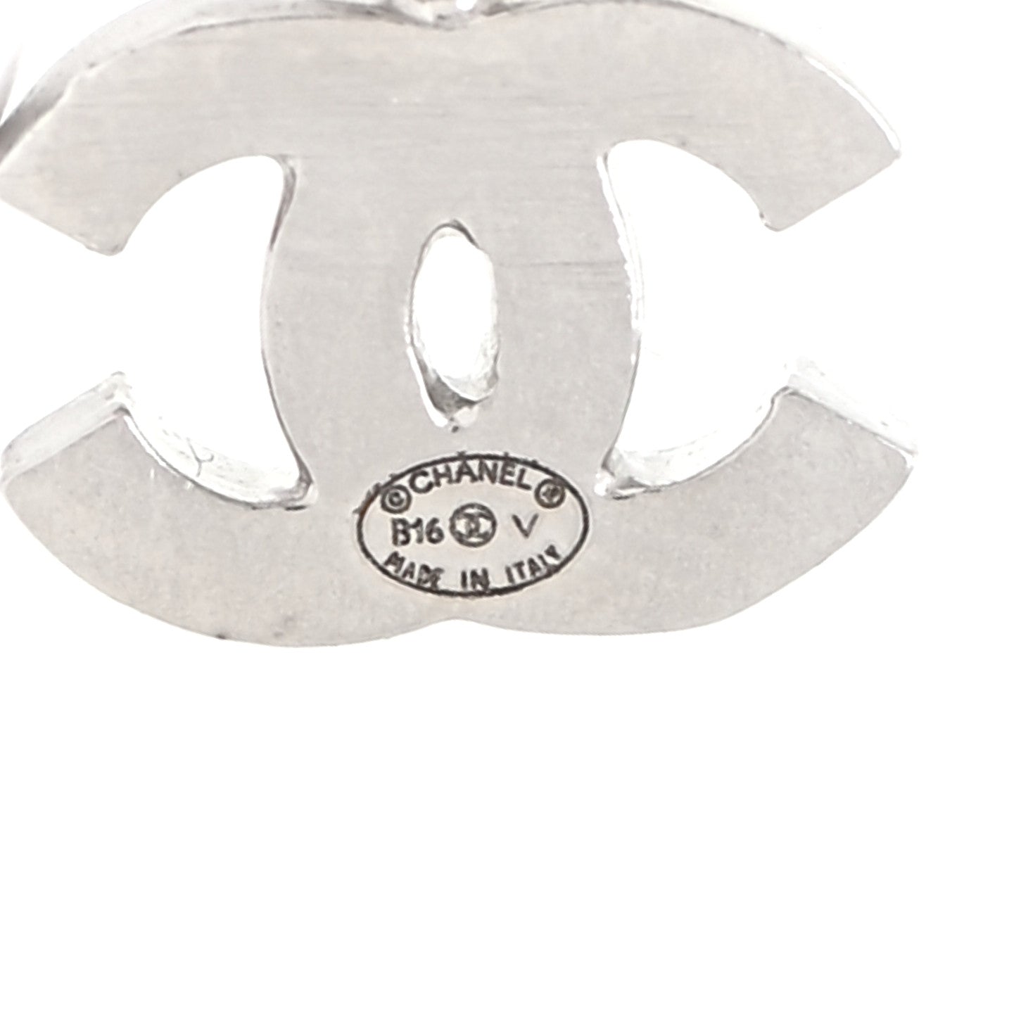 Chanel Crystal CC Flower Dangle Earrings Silver 4 of 5