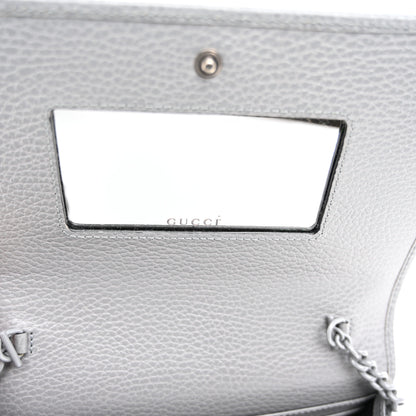 Gucci Dollar Calfskin Enamel Monochrome Mini GG Marmont Chain Wallet Deep Grey 10 of 10
