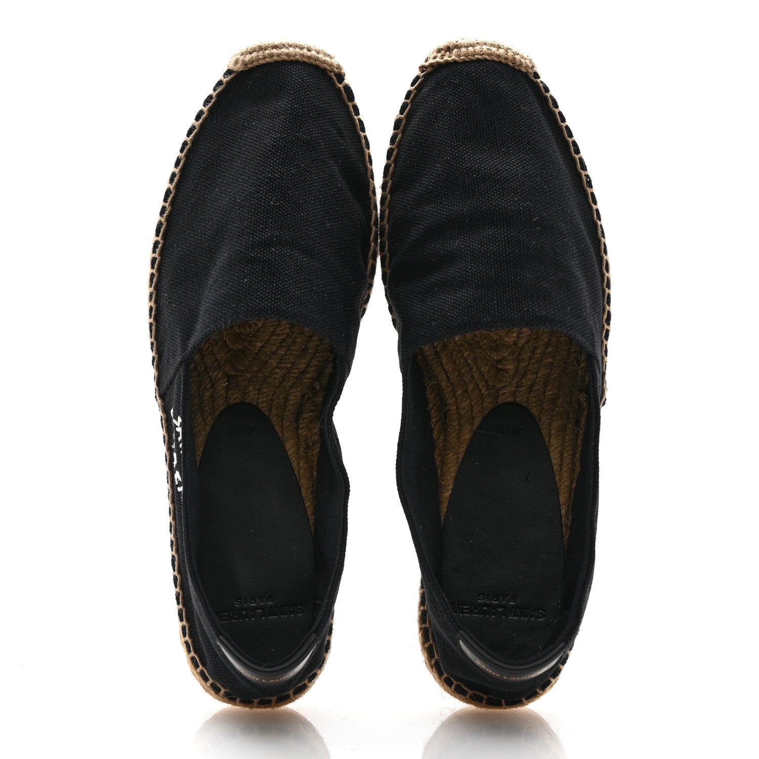 Saint Laurent Canvas Nappa Elba Light Logo Embroidered Espadrilles 40.5 Black 2 of 12