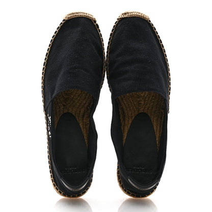 Saint Laurent Canvas Nappa Elba Light Logo Embroidered Espadrilles 40.5 Black 2 of 12