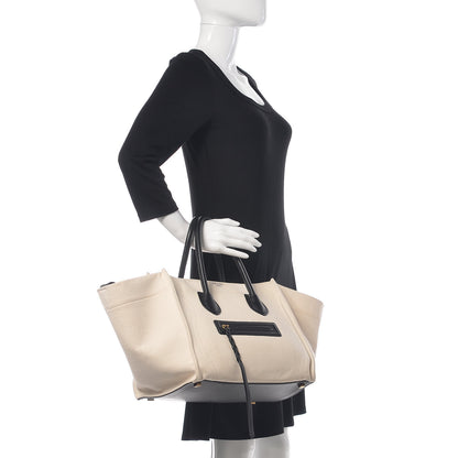 Celine Washed Canvas Medium Phantom Luggage White 2 of 18