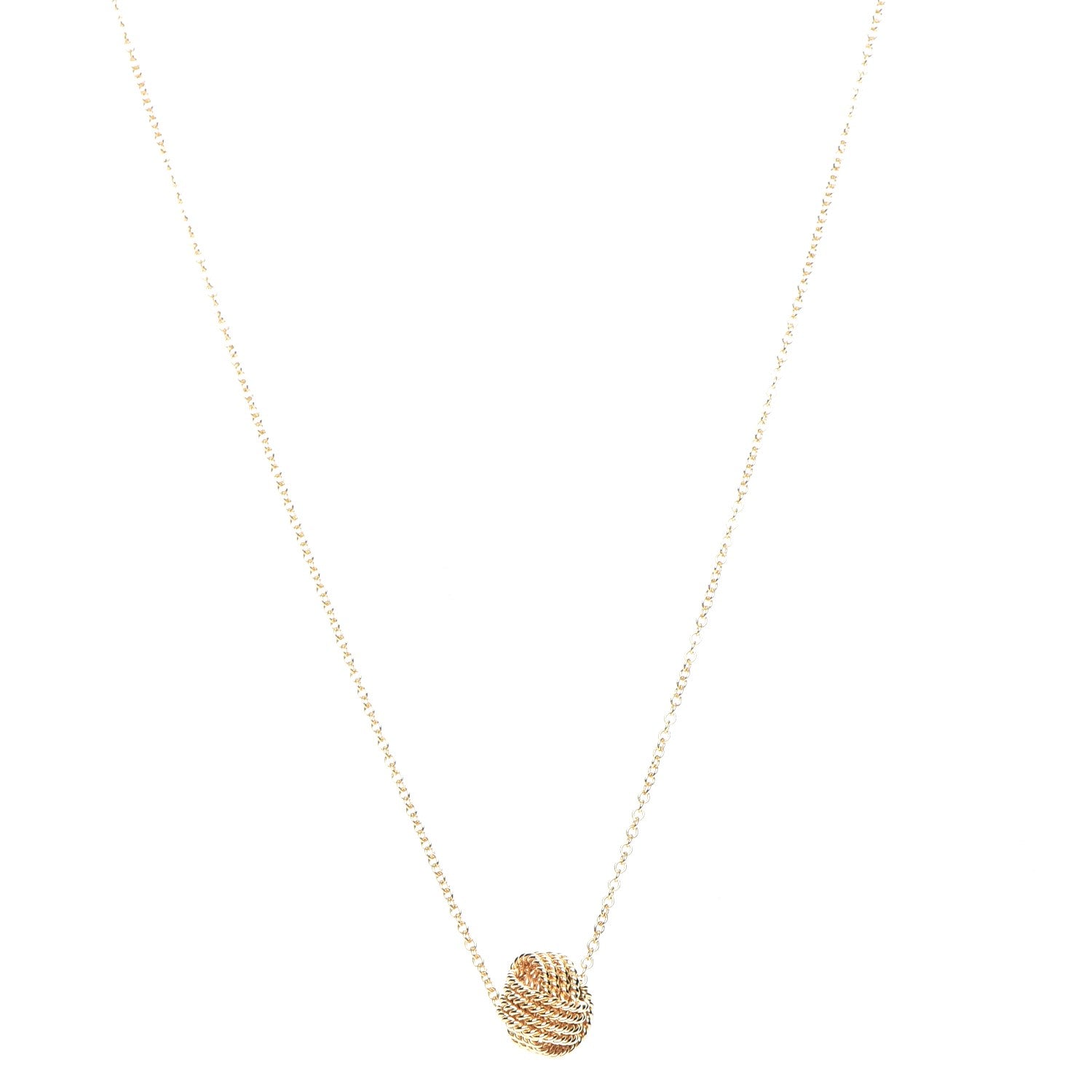 Tiffany 18K Yellow Gold Twist Knot Pendant Necklace 1 of 6