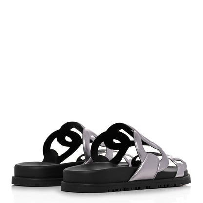 Hermes Nappa Extra Sandals 37 Gris Argent 4 of 9