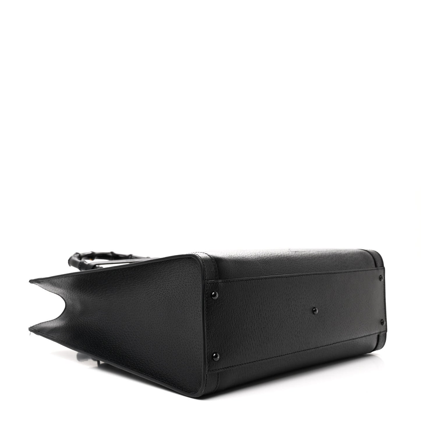 Textured Dollar Calfskin Web Monochrome Large Diana Tote Bag Black