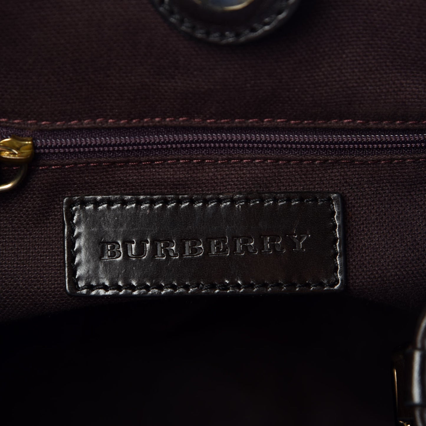 Suede Haymarket Check Colorblock Small Canterbury Tote Plum