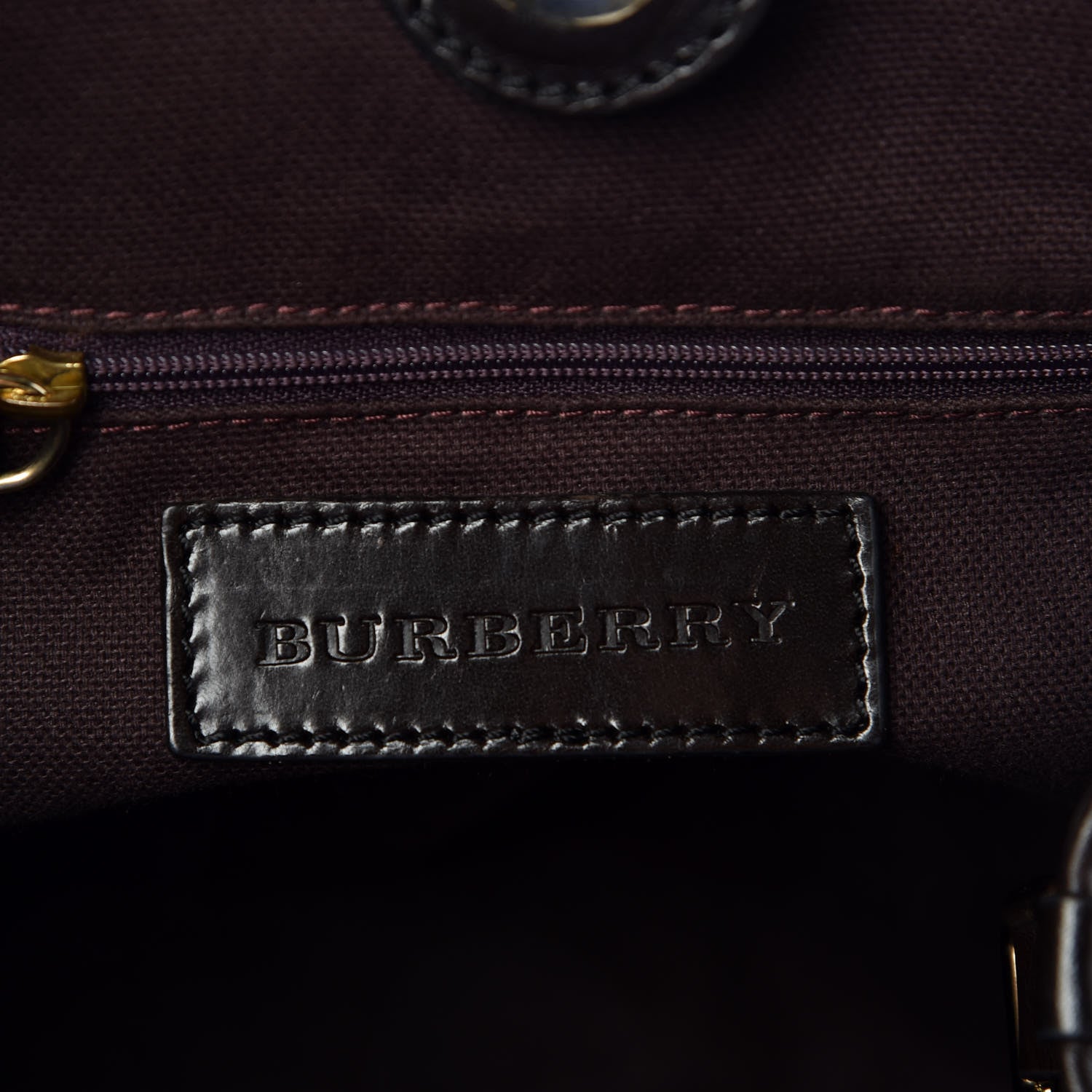 Burberry Suede Haymarket Check Colorblock Small Canterbury Tote Plum 6 of 12