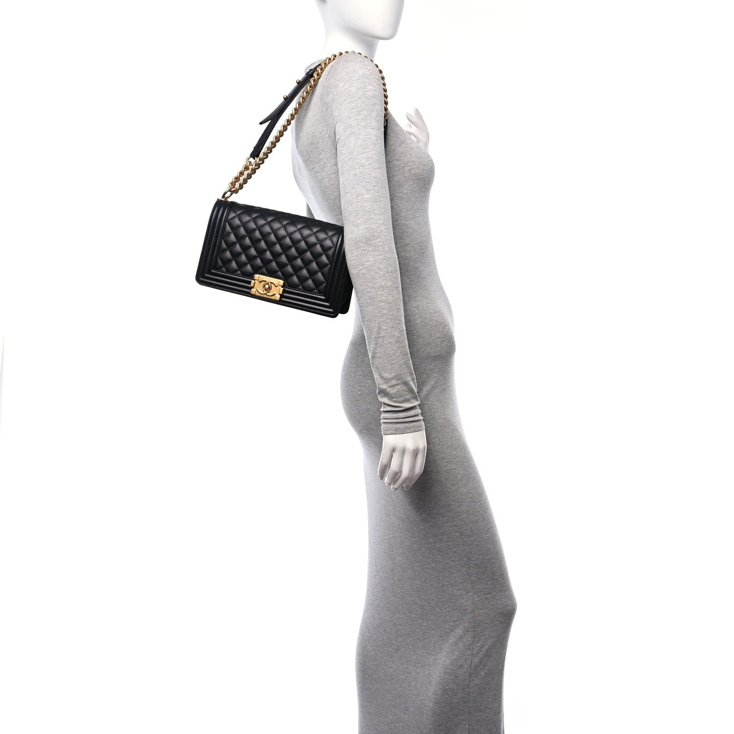 Chanel Caviar Quilted Medium Boy Flap Black 2 of 10