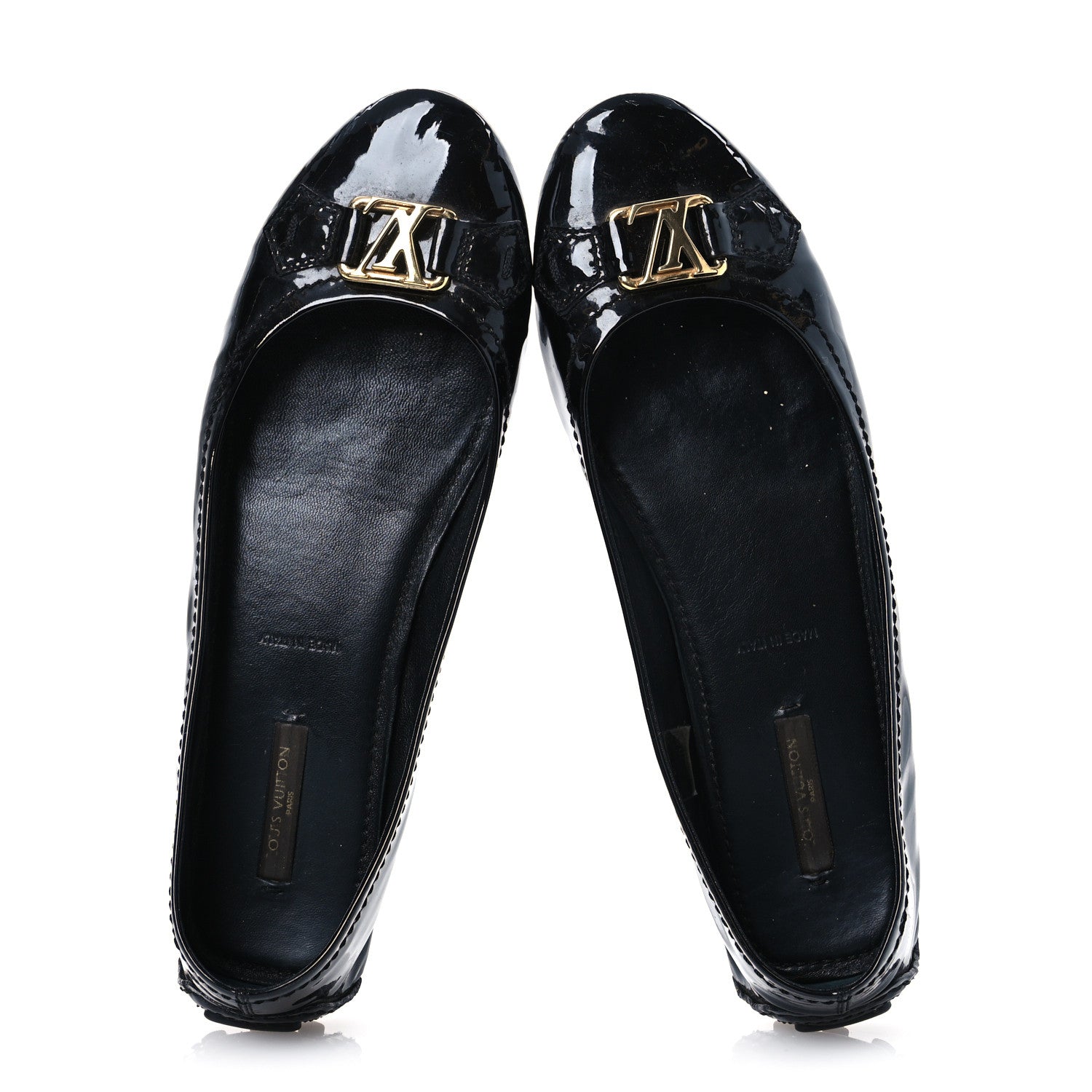 Louis Vuitton Patent Calfskin Oxford Ballerina Flats 38.5 Black 2 of 13