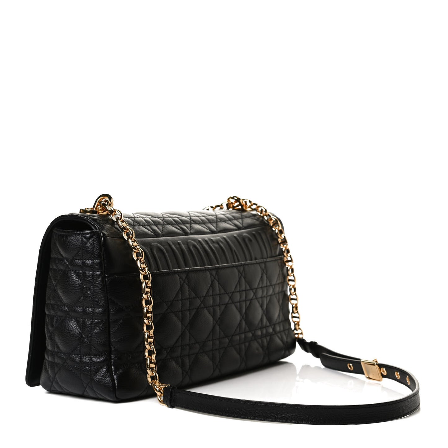 Grained Calfskin Cannage Large Caro Bag Black