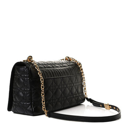 Christian Dior Grained Calfskin Cannage Large Caro Bag Black 3 of 15
