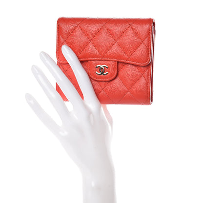 Chanel Caviar Quilted Compact Flap Wallet Red 2 of 11