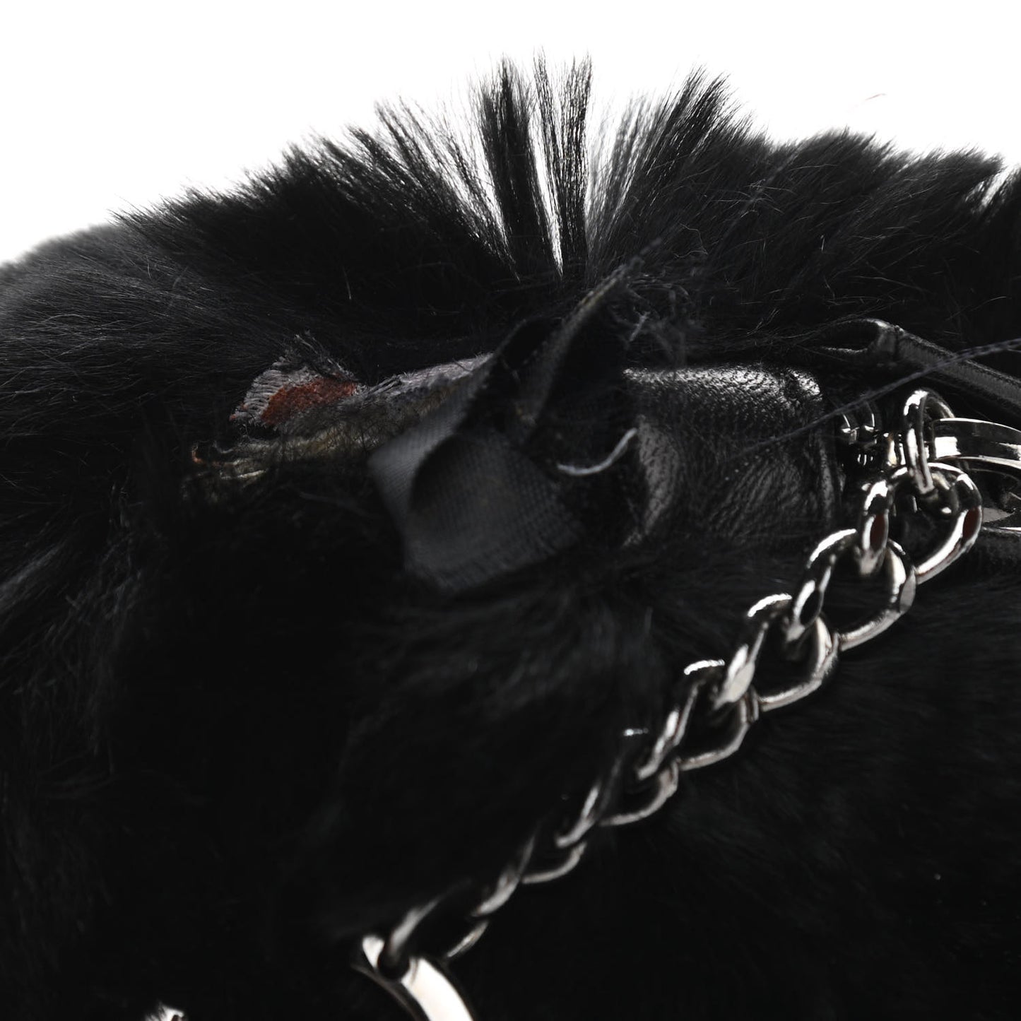 Lapin Rabbit Fur Shoulder Bag Black