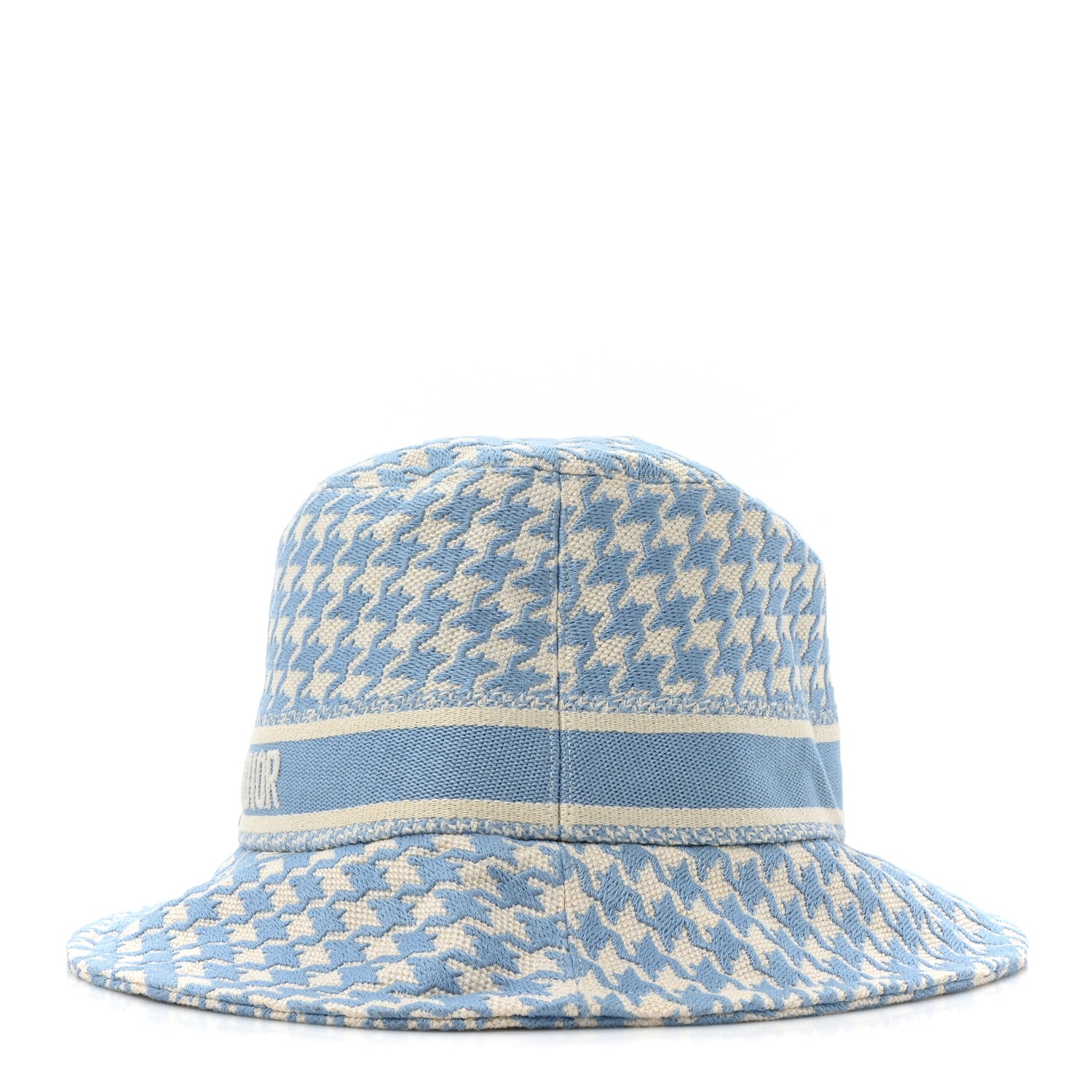 Christian Dior Pied De Poule Bucket Hat 59 Blue White 3 of 6