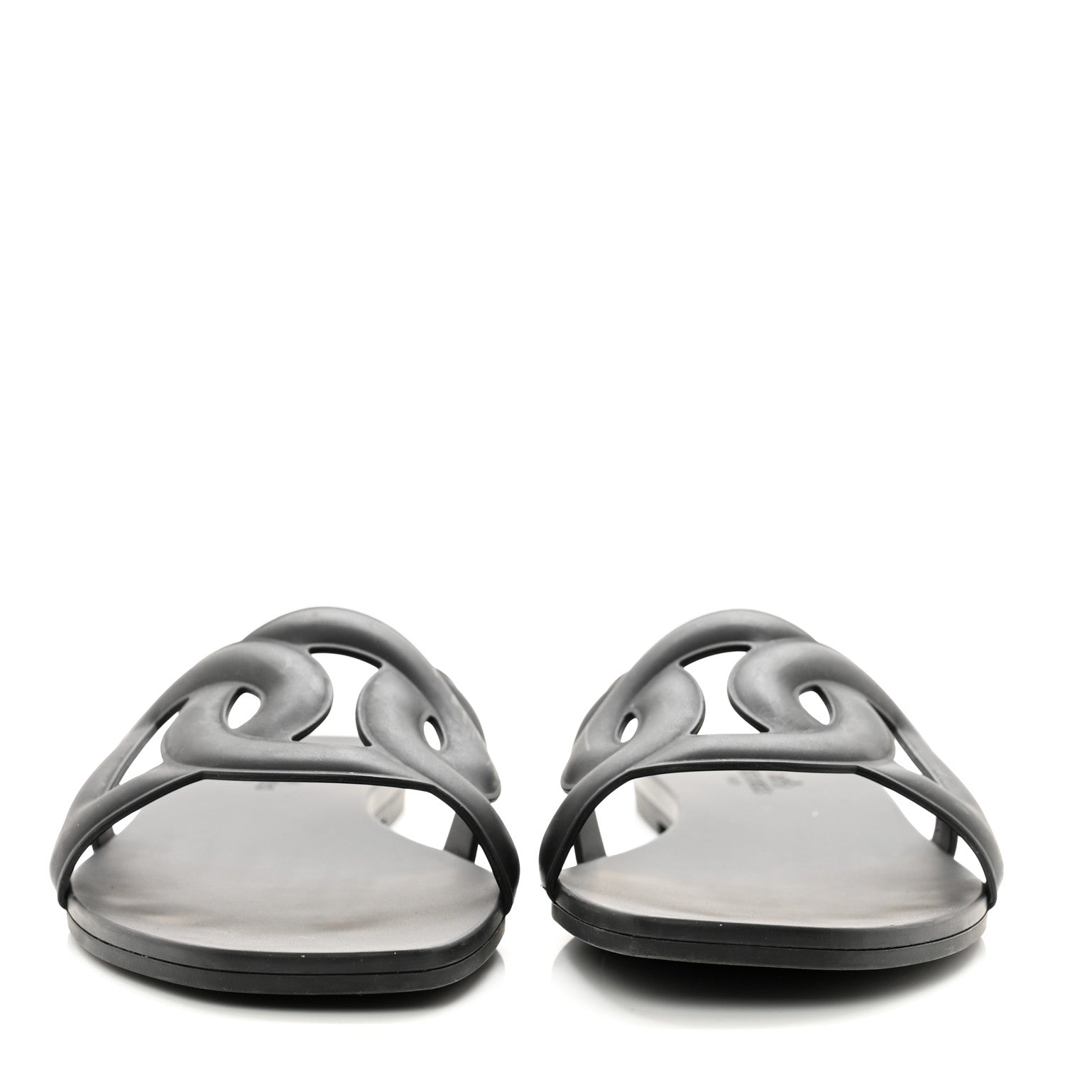 Hermes Rubber Aloha Sandals 38 Black 2 of 8