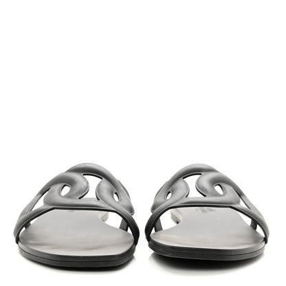 Hermes Rubber Aloha Sandals 38 Black 2 of 8