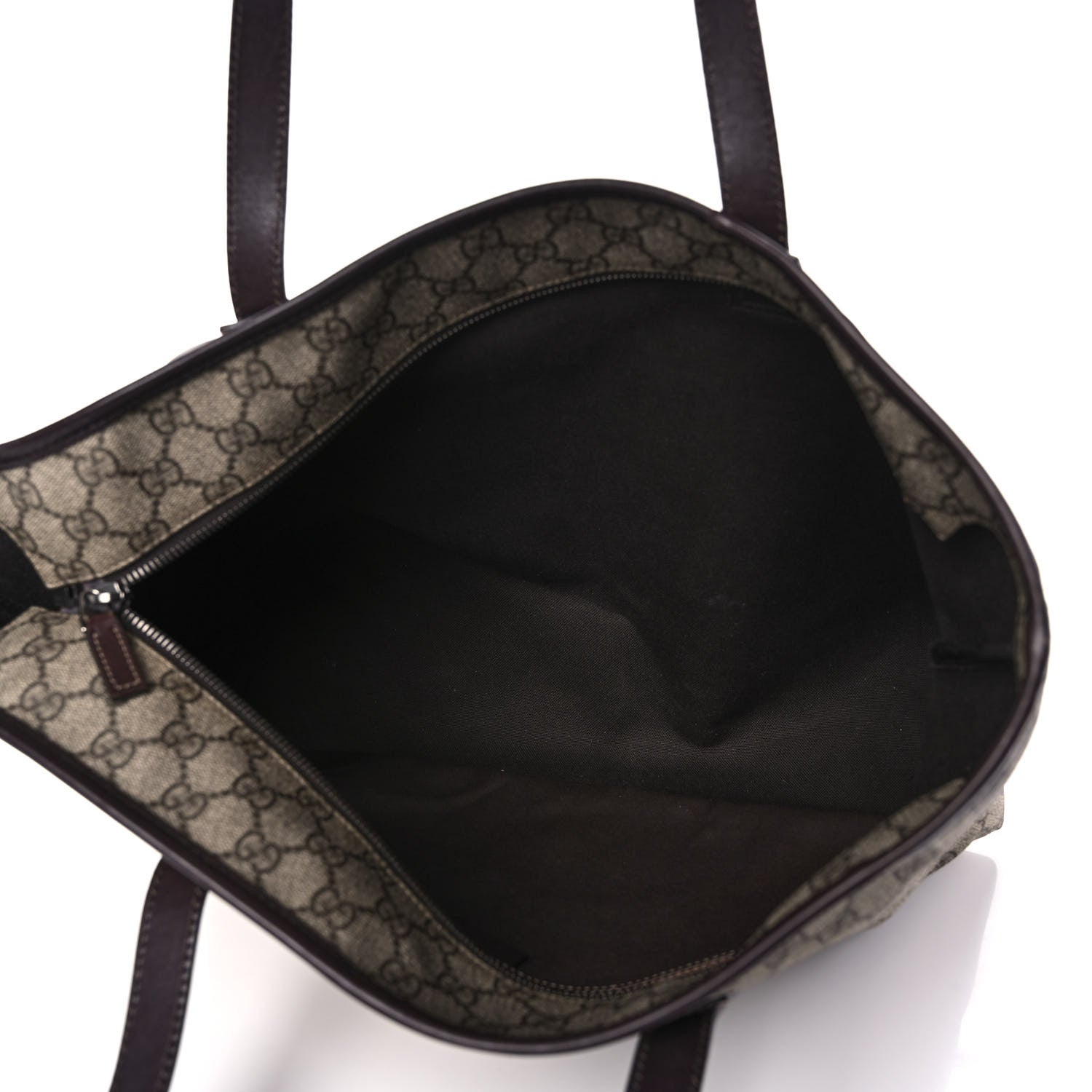 Gucci GG Plus Monogram Medium Zippered Shopping Tote Dark Brown 5 of 12