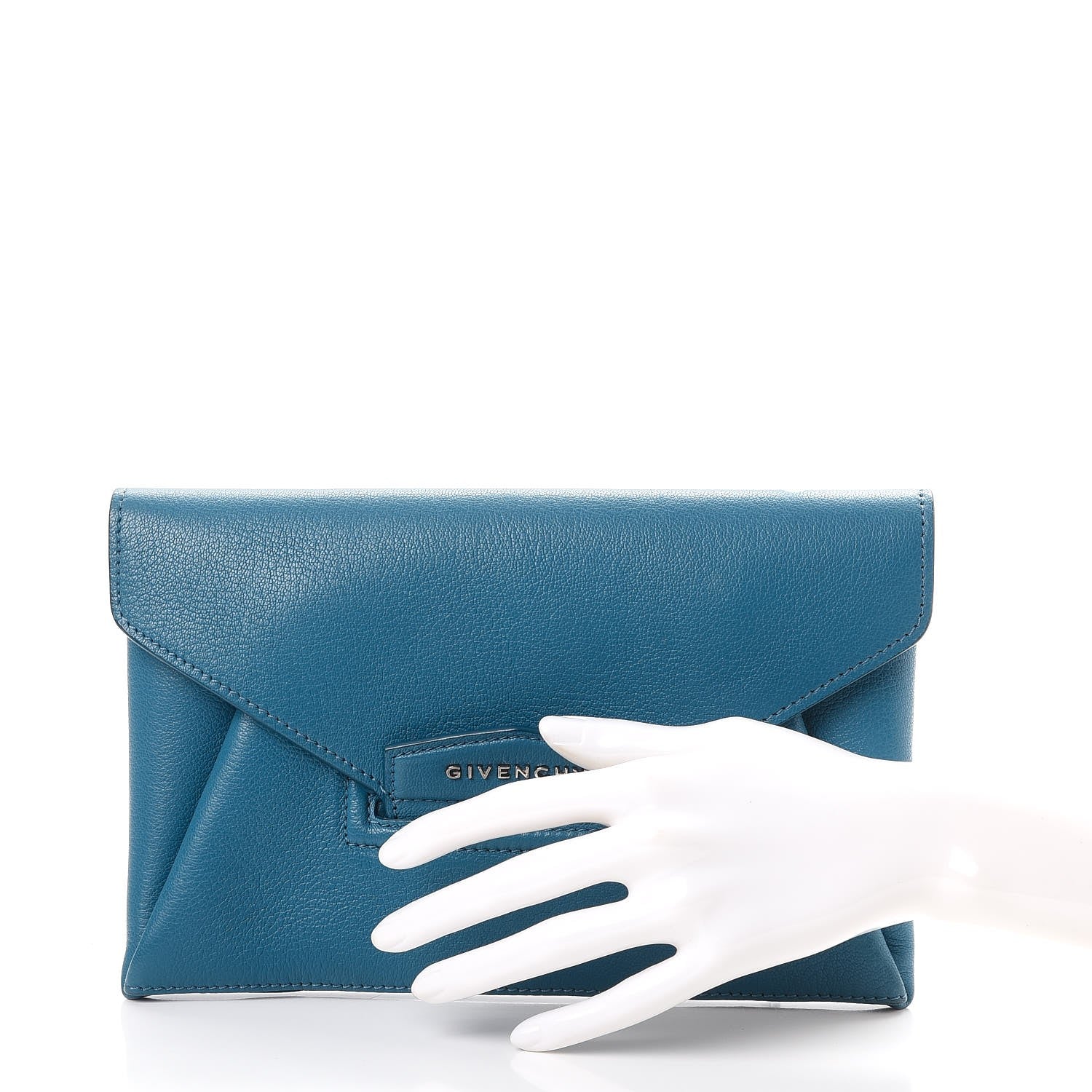 Givenchy Sugar Goatskin Small Antigona Envelope Clutch Mineral Blue 2 of 7