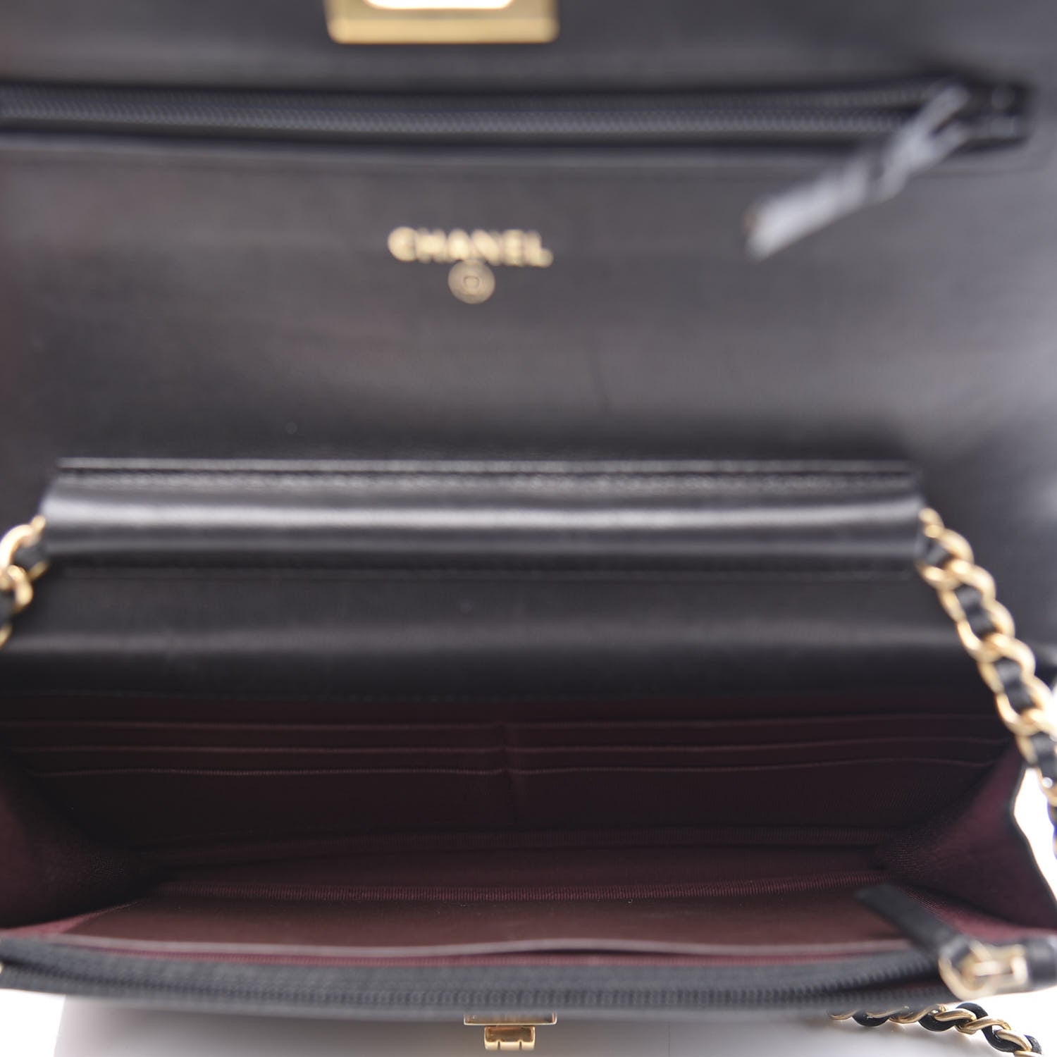 Chanel Aged Calfskin Quilted Reissue Wallet On Chain WOC Black 4 of 11
