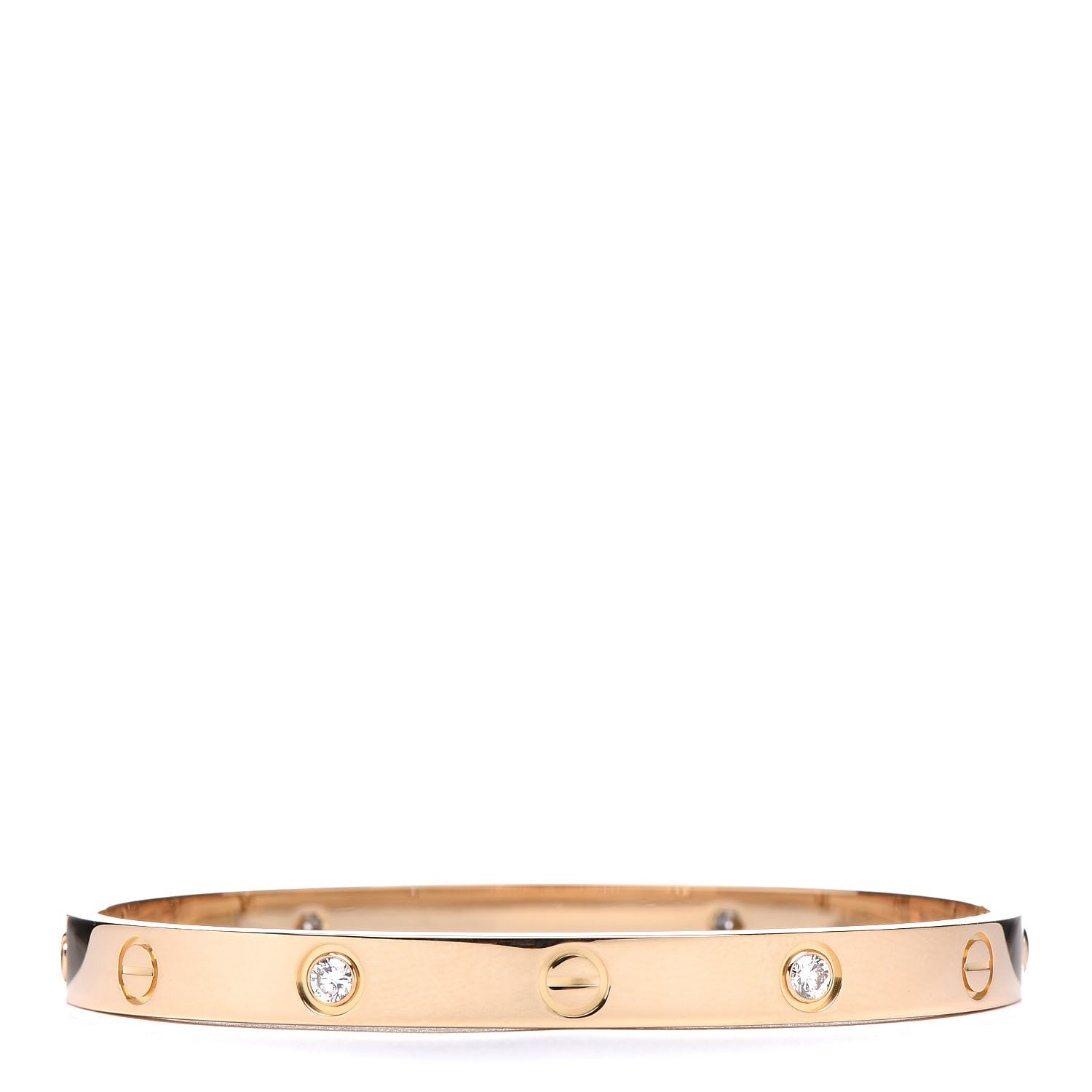 Cartier 18K Yellow Gold 4 Diamond LOVE Bracelet 18 3 of 6