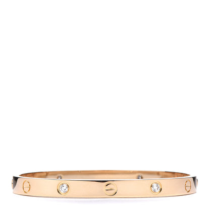 Cartier 18K Yellow Gold 4 Diamond LOVE Bracelet 18 3 of 6