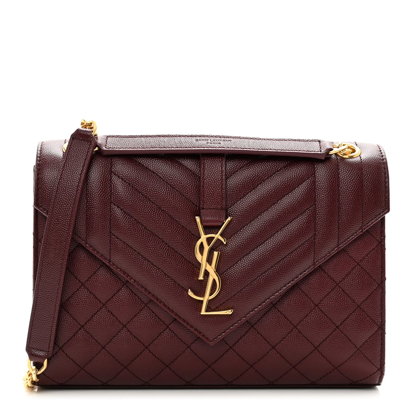 Grain De Poudre Textured Mixed Matelasse Medium Triquilt Monogram Satchel Rouge Legion