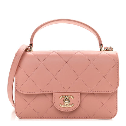 Chanel Calfskin Quilted Small Top Handle Flap Blush 1 of 9