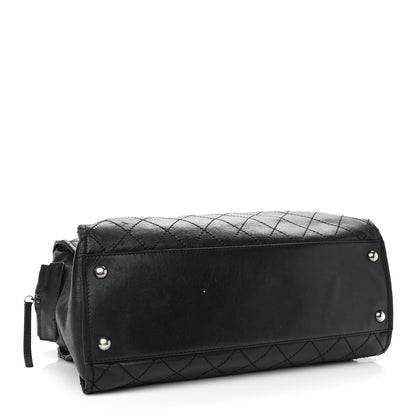 Chanel Calfskin Stitched Large Bowling Bag Black 4 of 14