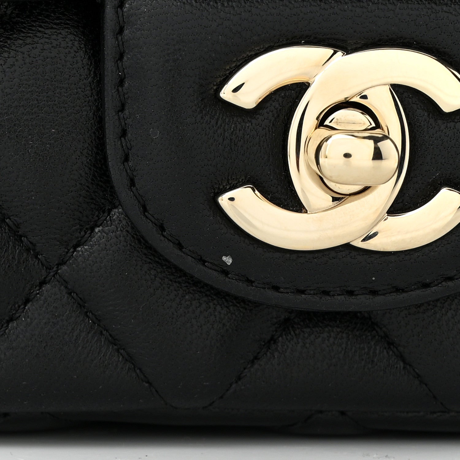 Chanel Lambskin Quilted Mini Crystal Top Handle Rectangular Flap Black 11 of 12