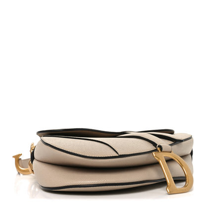 Christian Dior Grained Calfskin Saddle Bag With Strap Warm Taupe 4 of 11