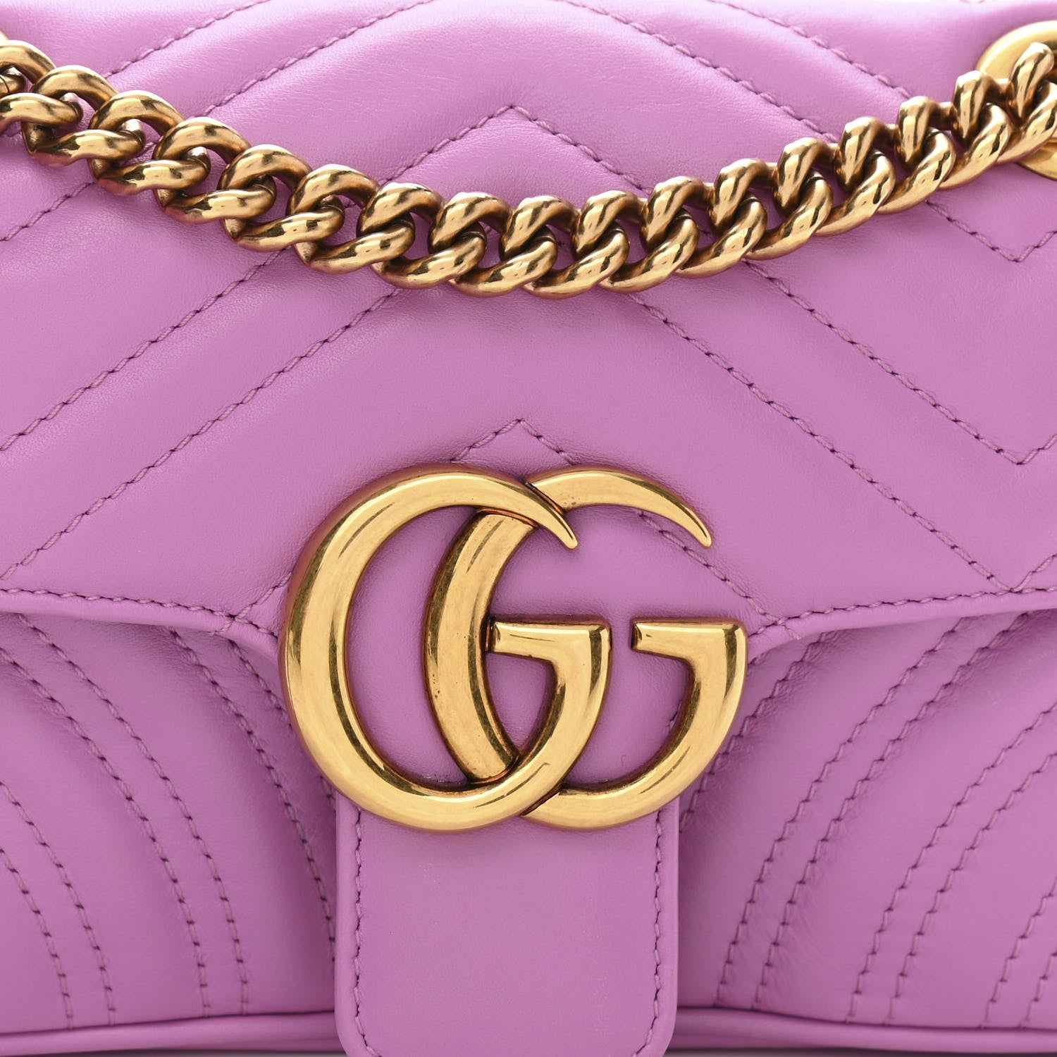 Gucci Calfskin Matelasse Mini GG Marmont Shoulder Bag Candy Mousse 9 of 13