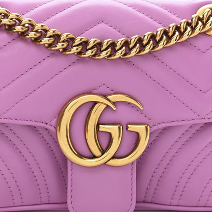 Gucci Calfskin Matelasse Mini GG Marmont Shoulder Bag Candy Mousse 9 of 13