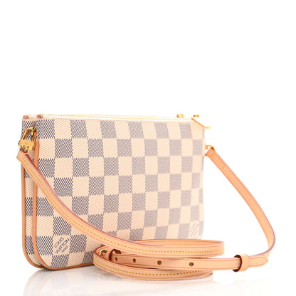 Louis Vuitton Damier Azur Double Zip Pochette 3 of 11