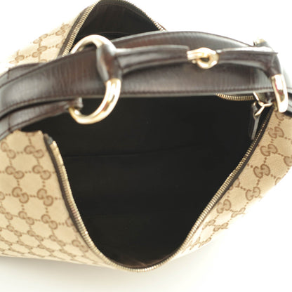 Gucci Monogram Medium Horsebit Chain Hobo Dark Brown 5 of 7