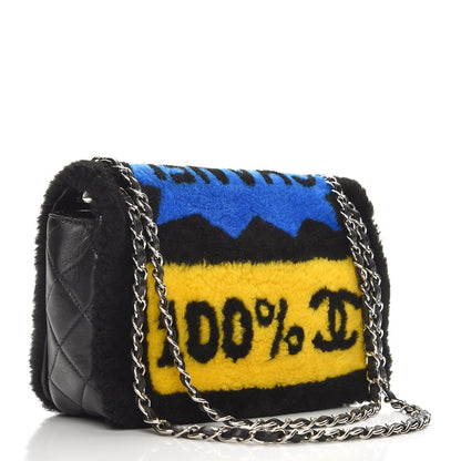 Chanel Shearling Lambskin Medium 100% Flap Black 4 of 9