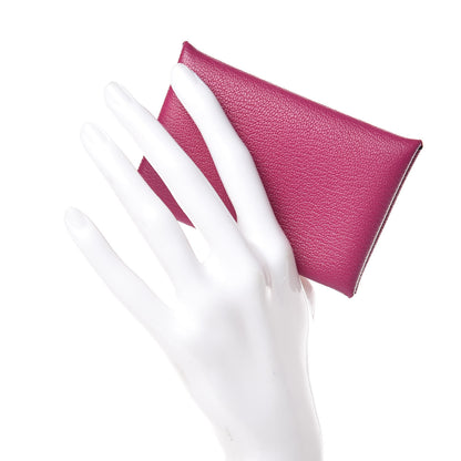 Hermes Chevre Mysore Calvi Card Case Rose Pourpre 2 of 7