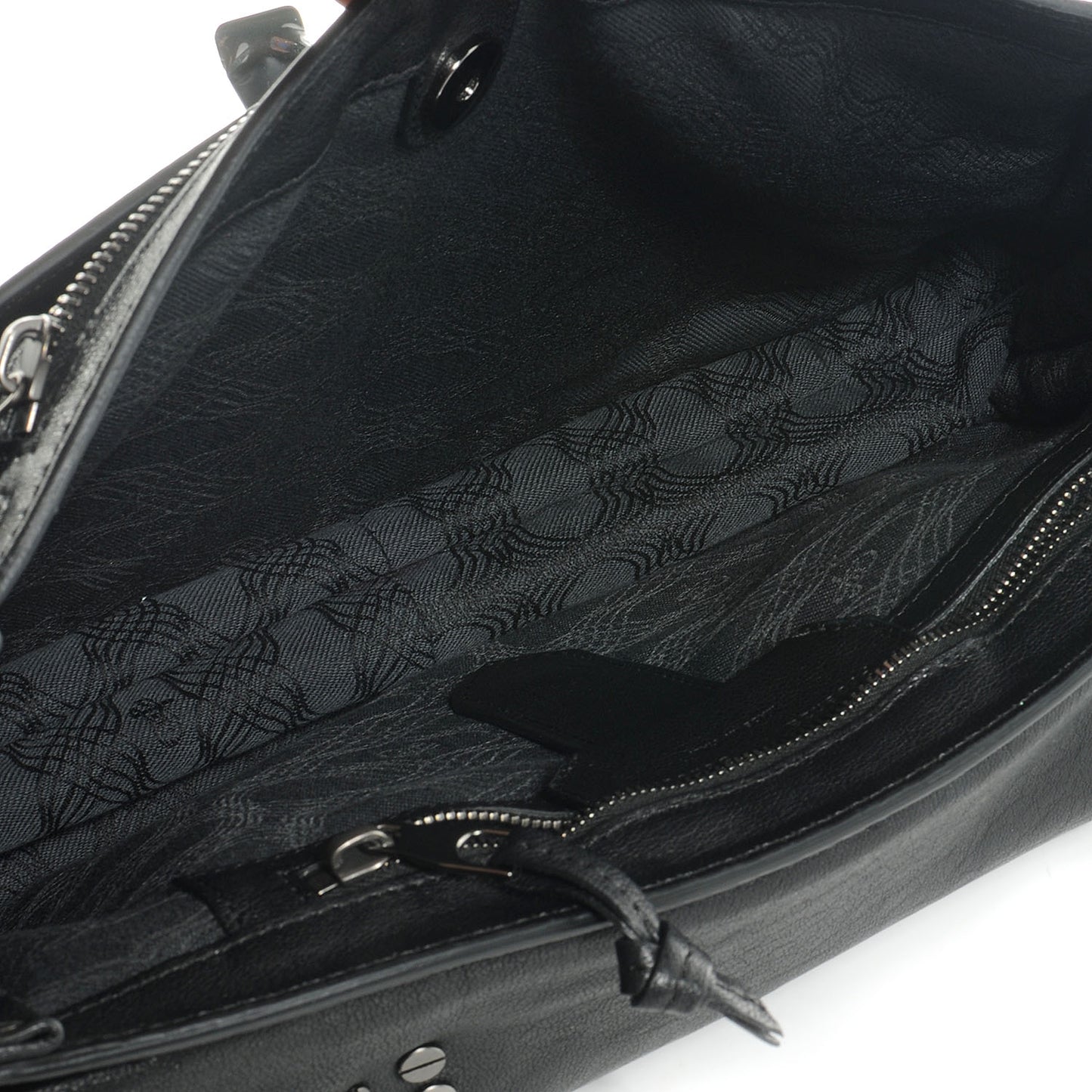 Woven Leather PS1 Medium Satchel Black
