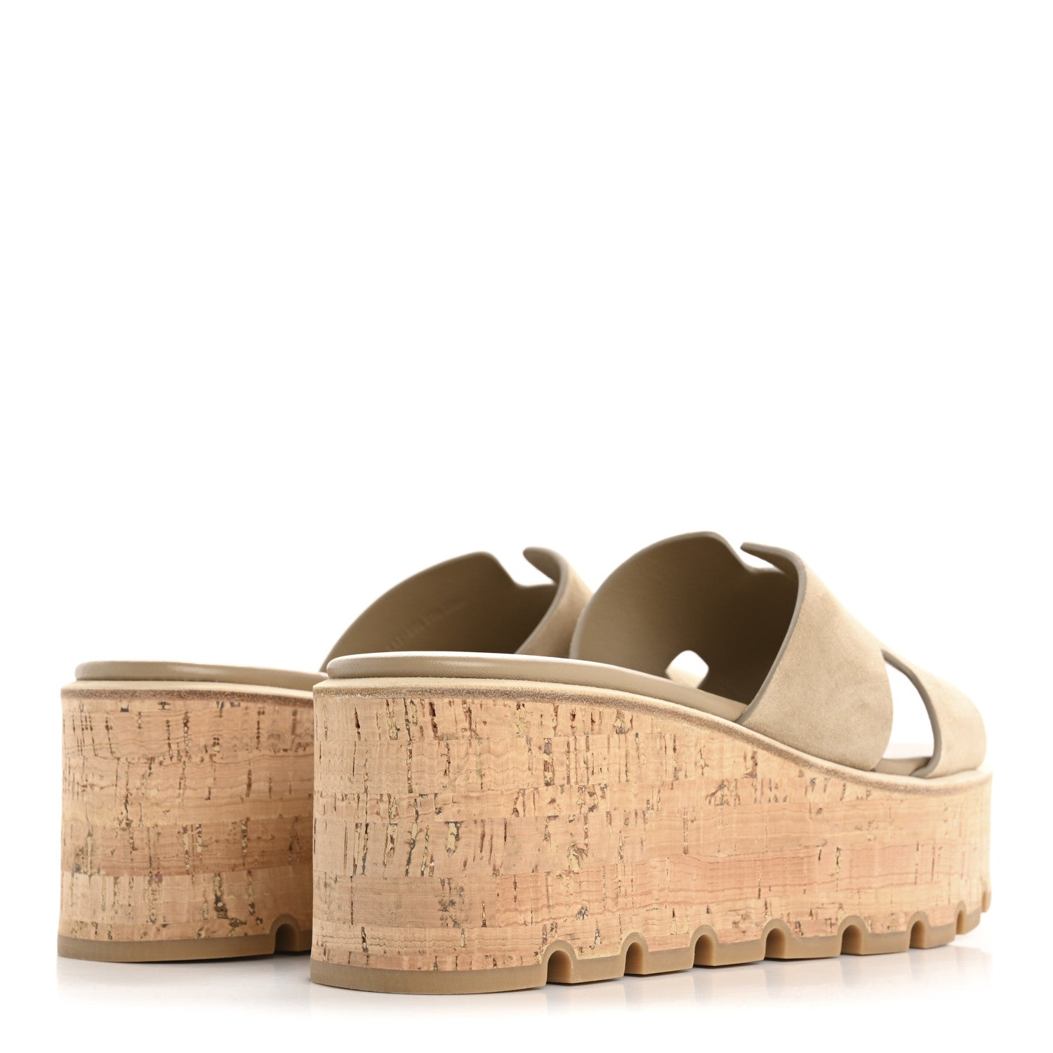 Hermes Suede Goatskin Cork Eze 30 Sandals 39 Beige Argile 5 of 11