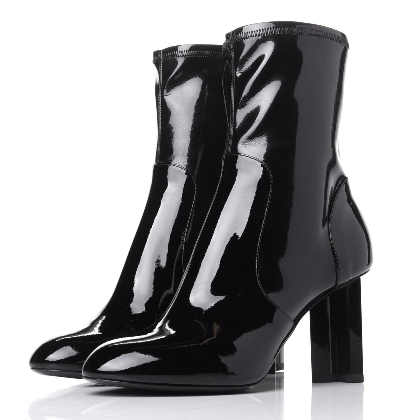 Patent Silhouette Ankle Boots 38.5 Black