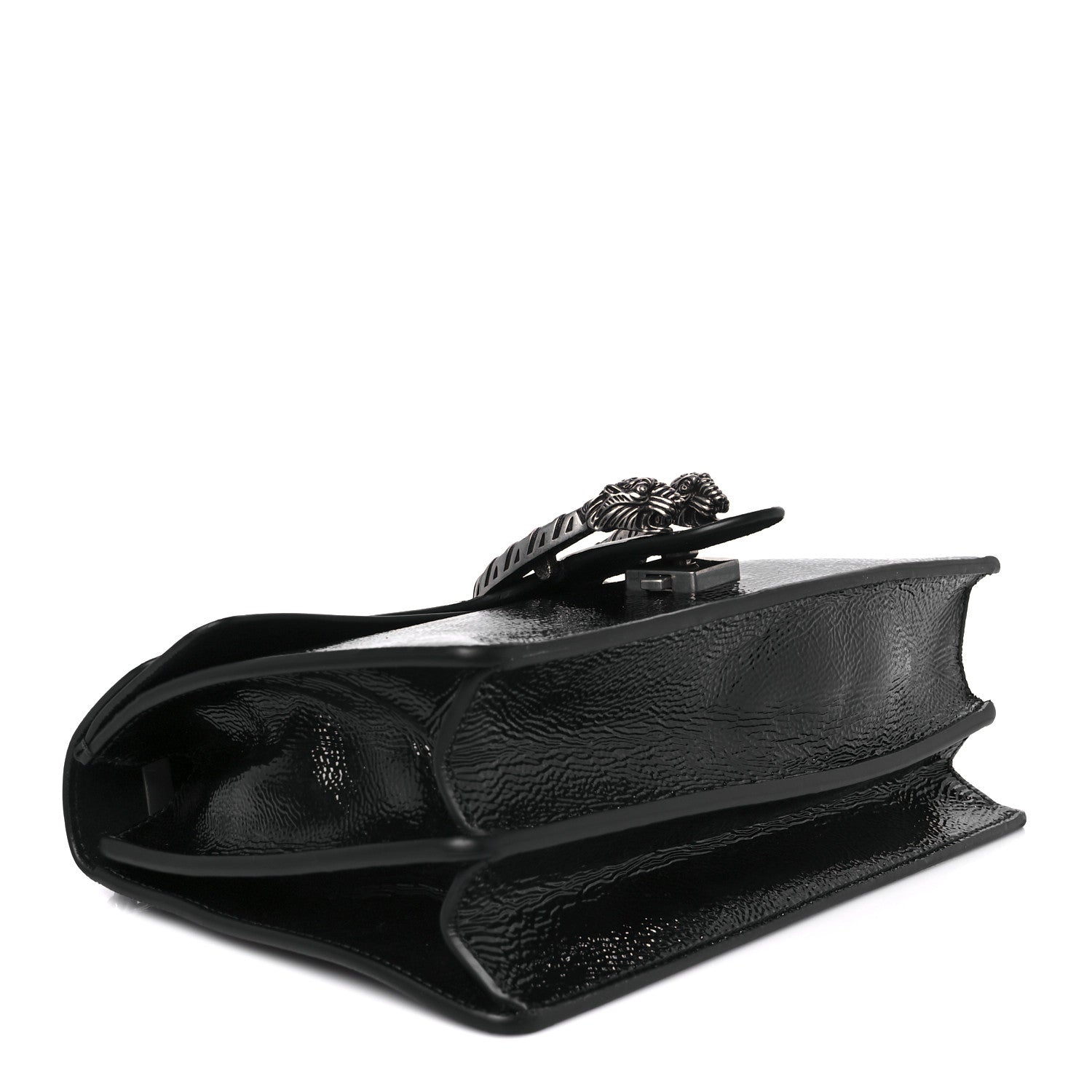 Gucci Crinkled Patent Small Dionysus Shoulder Bag Black 3 of 11