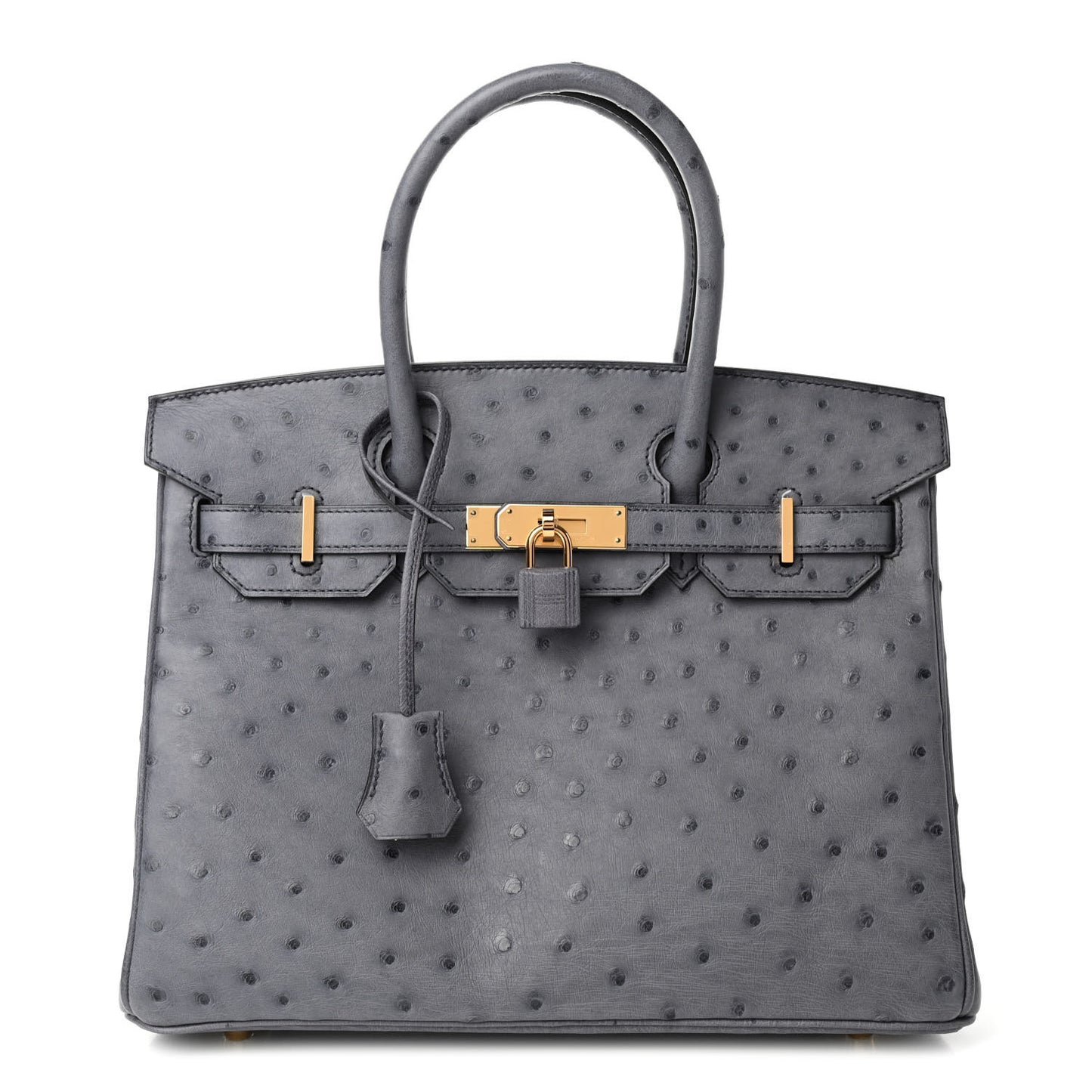 Ostrich Birkin 30 Gris Agate