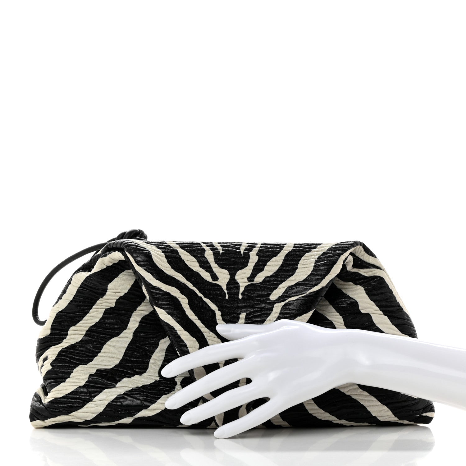 Bottega Veneta Nappa BV Trine Clutch Zebra 2 of 7