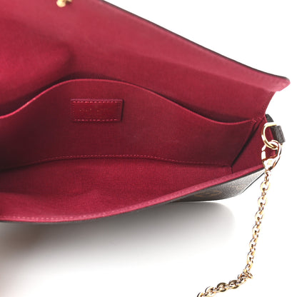 Louis Vuitton Monogram Pochette Felicie Chain Wallet Fuchsia 5 of 12